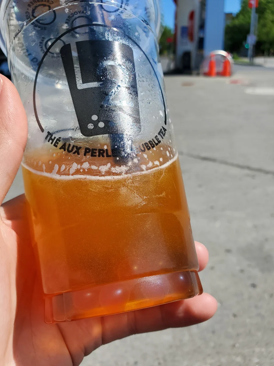 Bubble Tea Peach with Strawberry and Brown Sugar Bubble