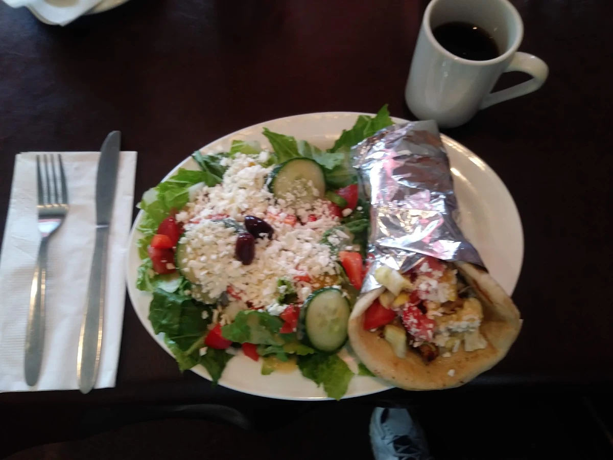 Greek Salad with Chicken Wrap