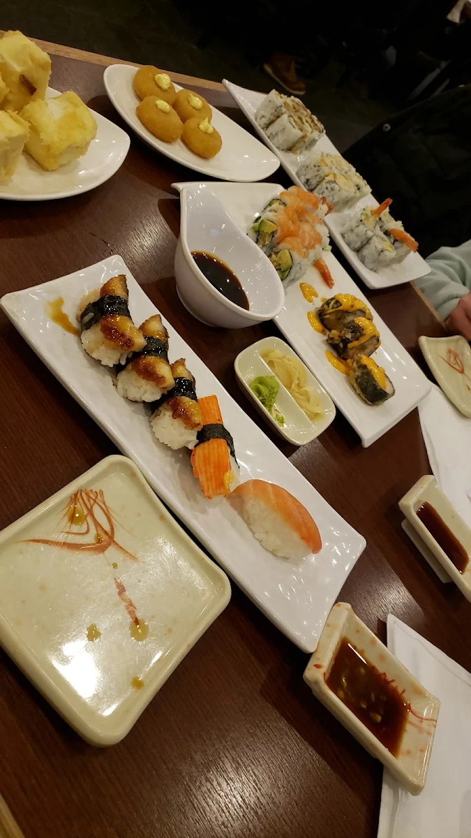 Squid Ball Deep Fried Scallops Salmon Belly Las Vegas Roll Crab Sushi Surfclam Sushi Unagi Roll