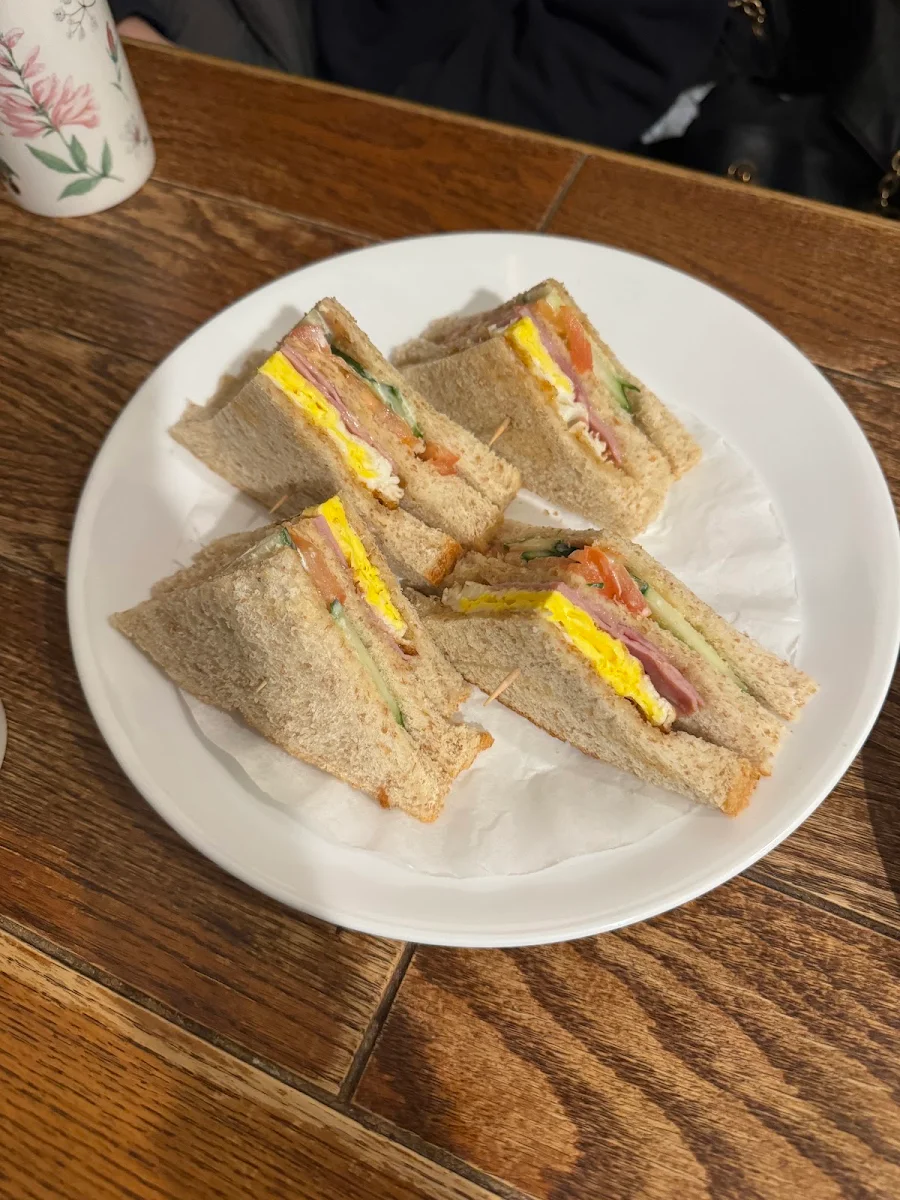 Ham and Vegetable Club Sandwich