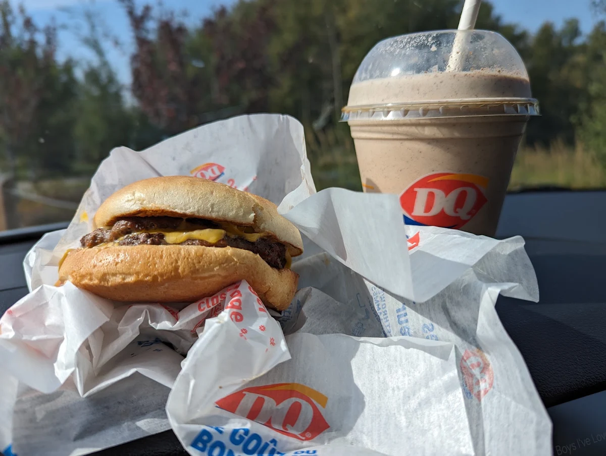 Double Cheese Burger and Moolatte