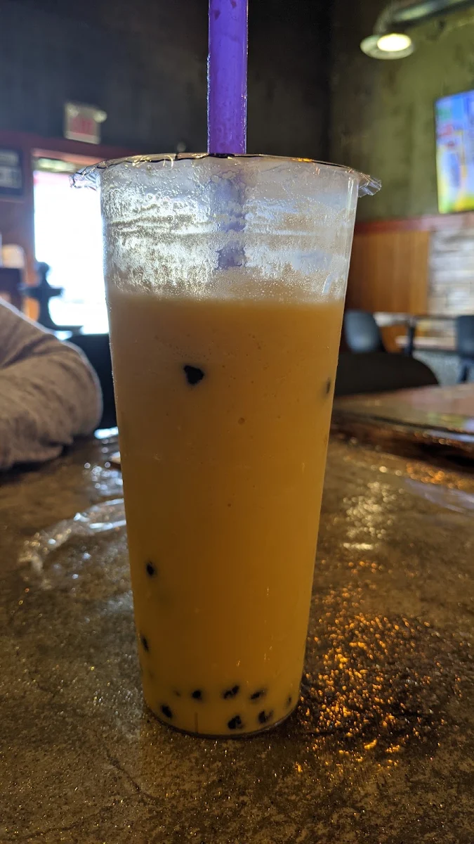 Mango Bubble Tea with Tapioca Pearls