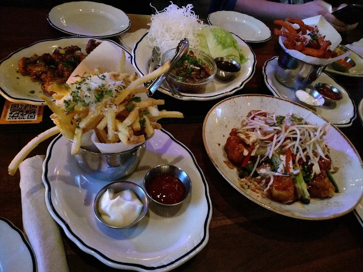 Parm Fries Fried Cauliflower Chicken Lettuce Wrap