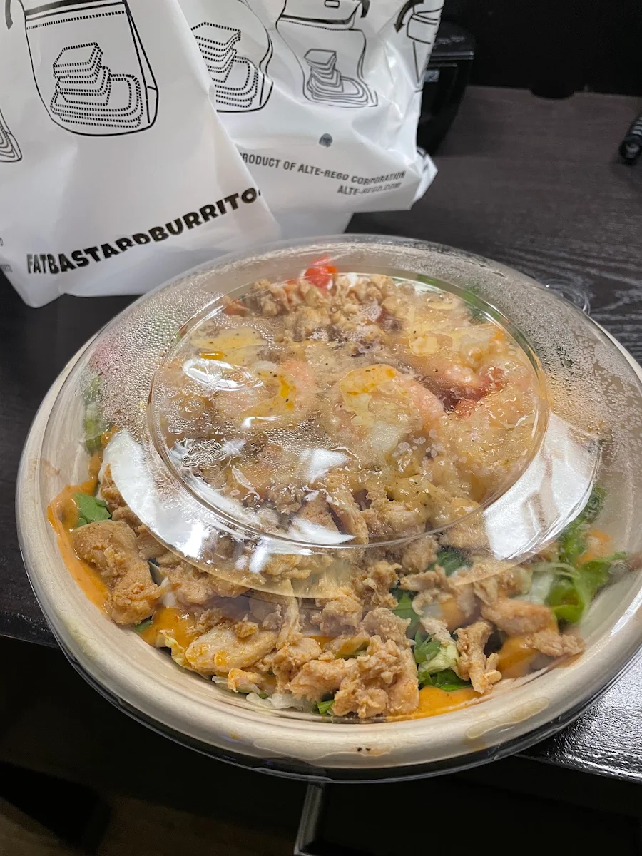 Chicken Burrito Bowl w Shrimp