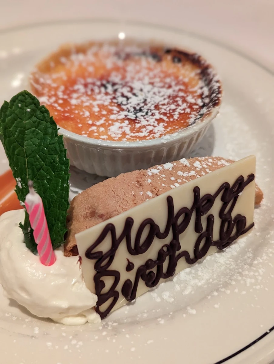 A Complimentary Creme Brulee Celebrating Our 2 Year Anniversary