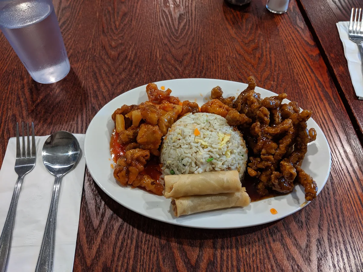 Chicken Fried Rice with Ginger Beef and Pork