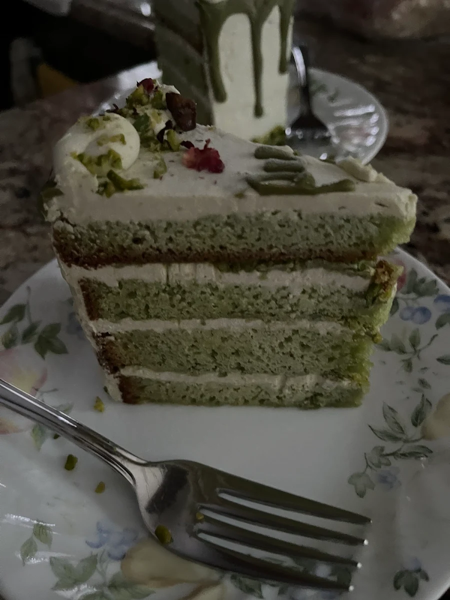 Pistachio Cake Slice