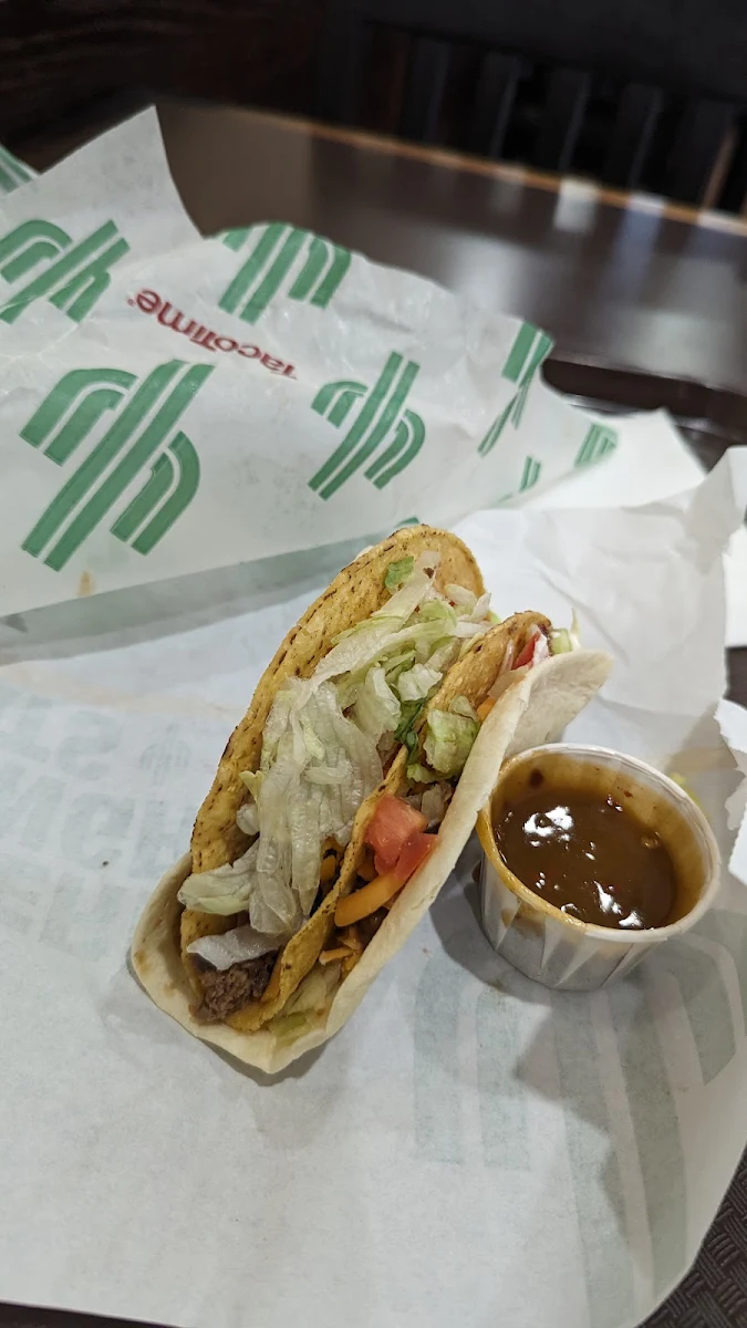 Hard Taco Inside a Soft Taco