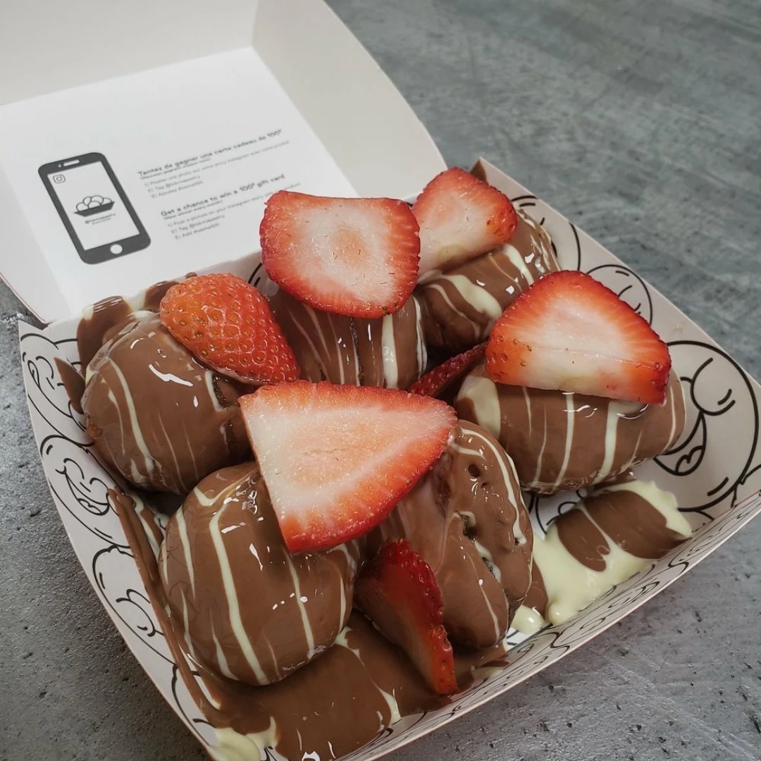 Strawberries and Chocolate Syrup