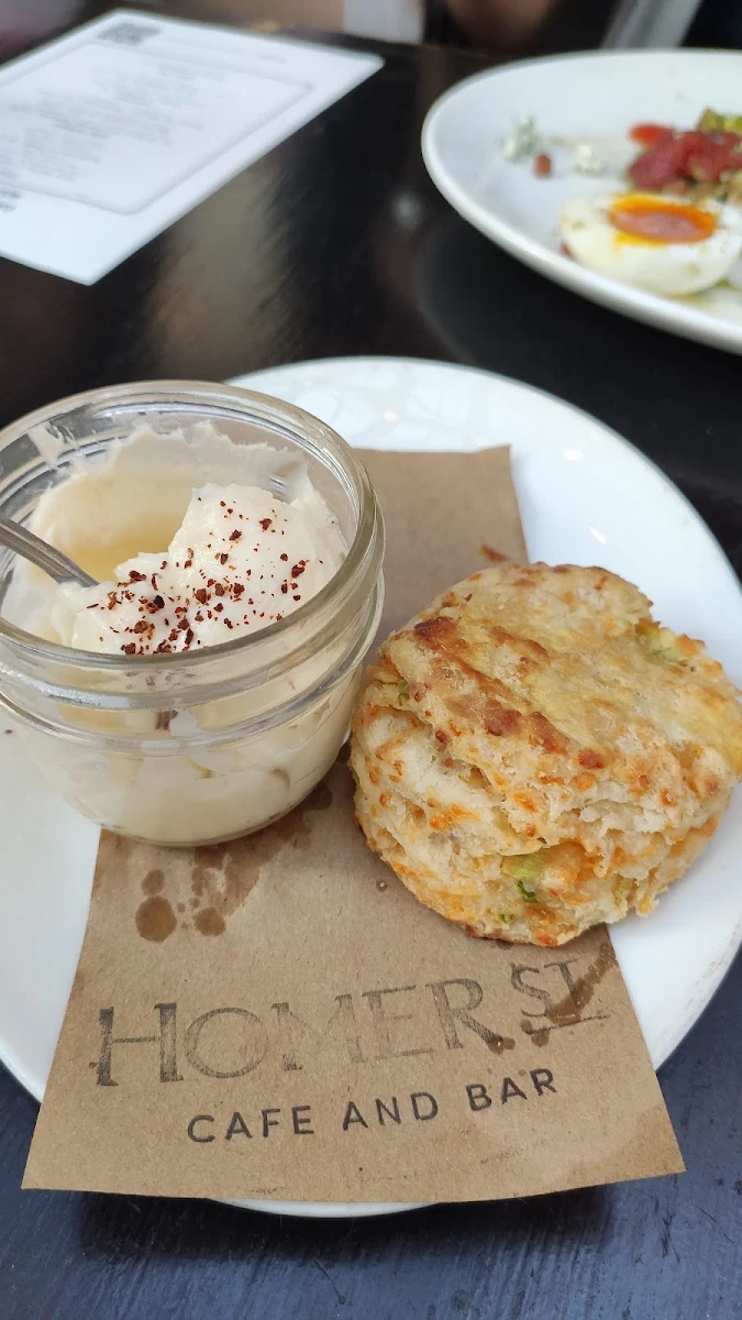 Double Smoked Bacon & Rotisserie Chicken Cobbler Buttermilk Biscuit & Poached Egg