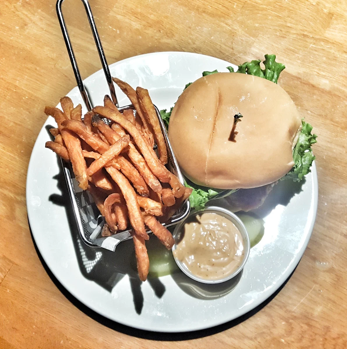 Chicken Burger and Yam Fries