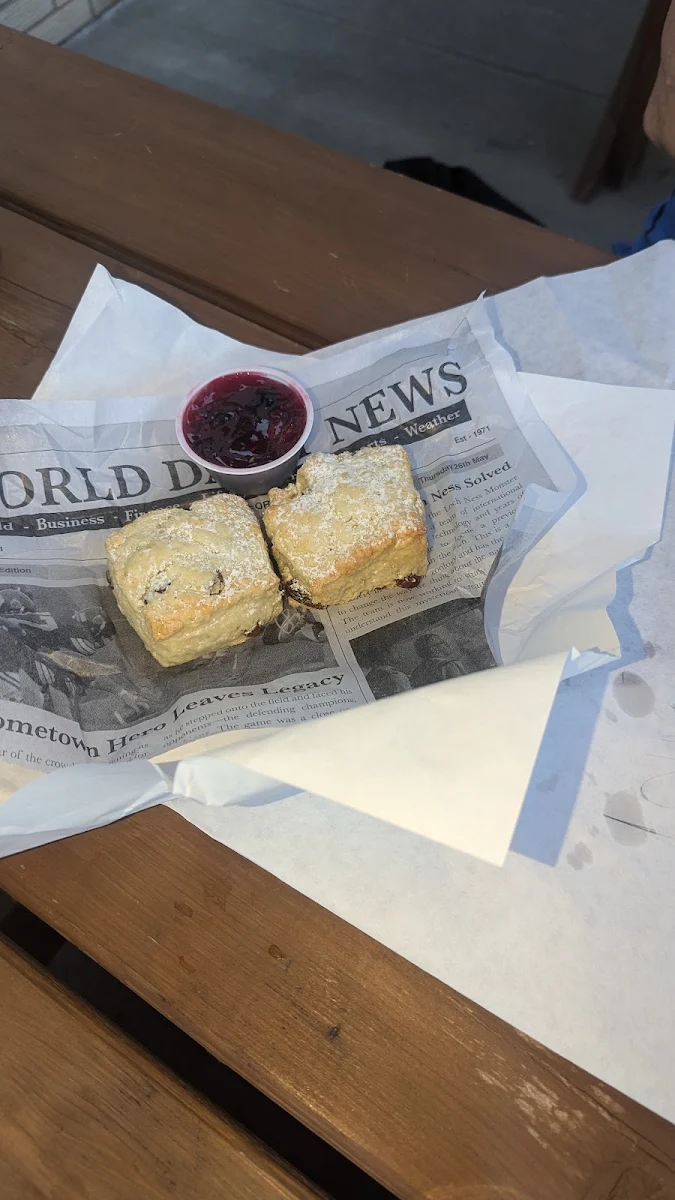 Scones with Fresh Jam, Phil's Fish & Chips