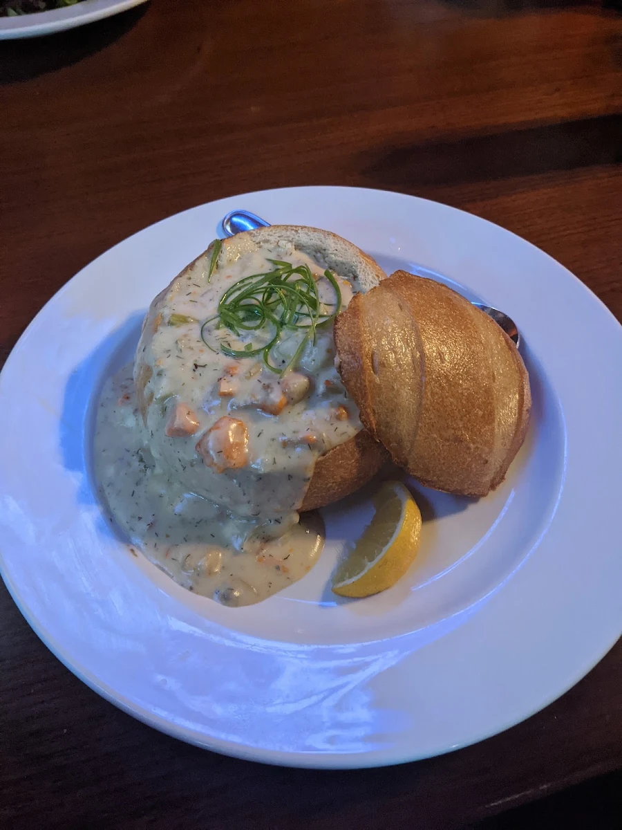 Seafood Chowder in Sourdough Bowl