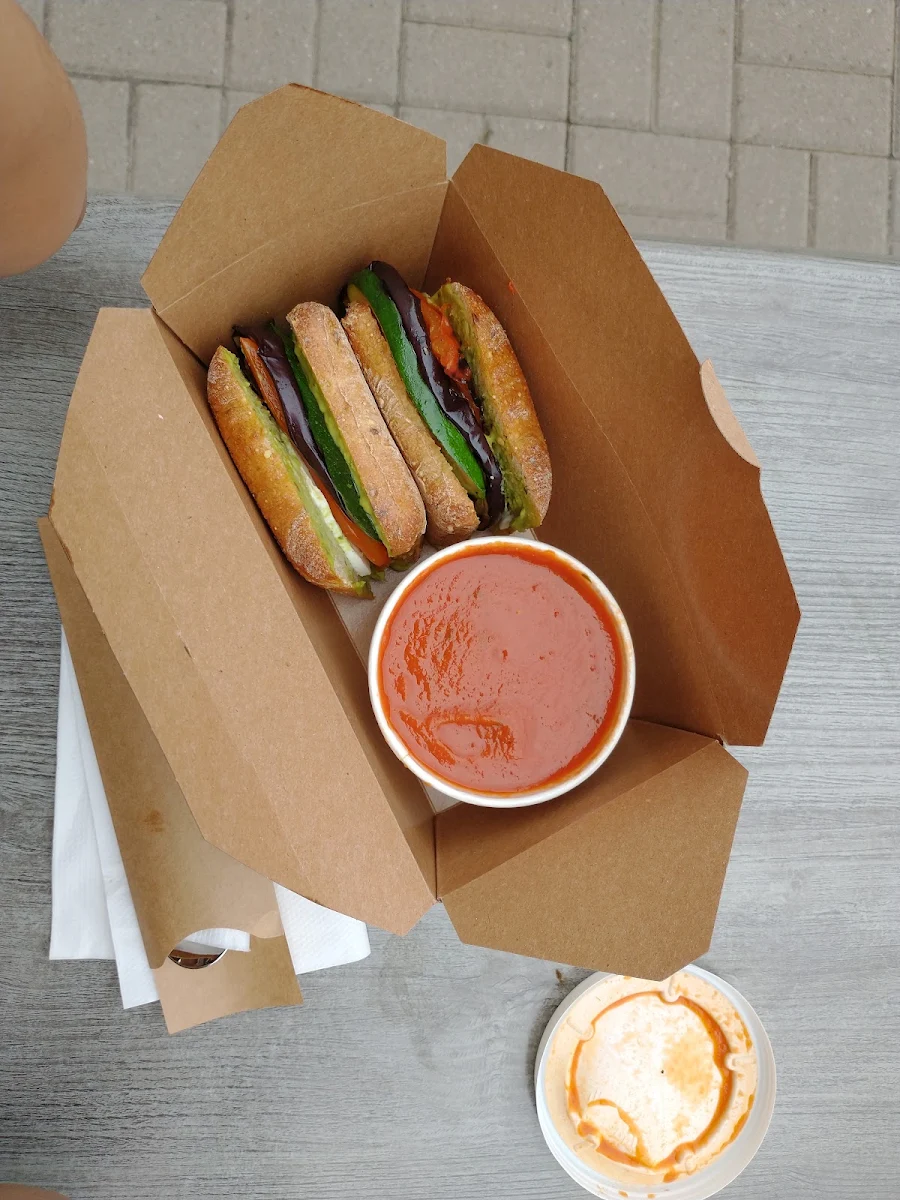 Roasted Veg Panini with Tomato Basil Soup