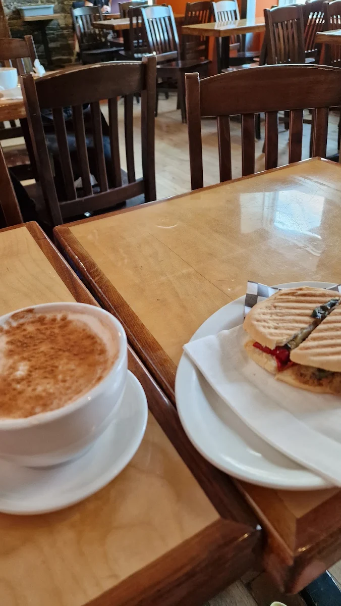 Vegan Sandwich and Chai Latte