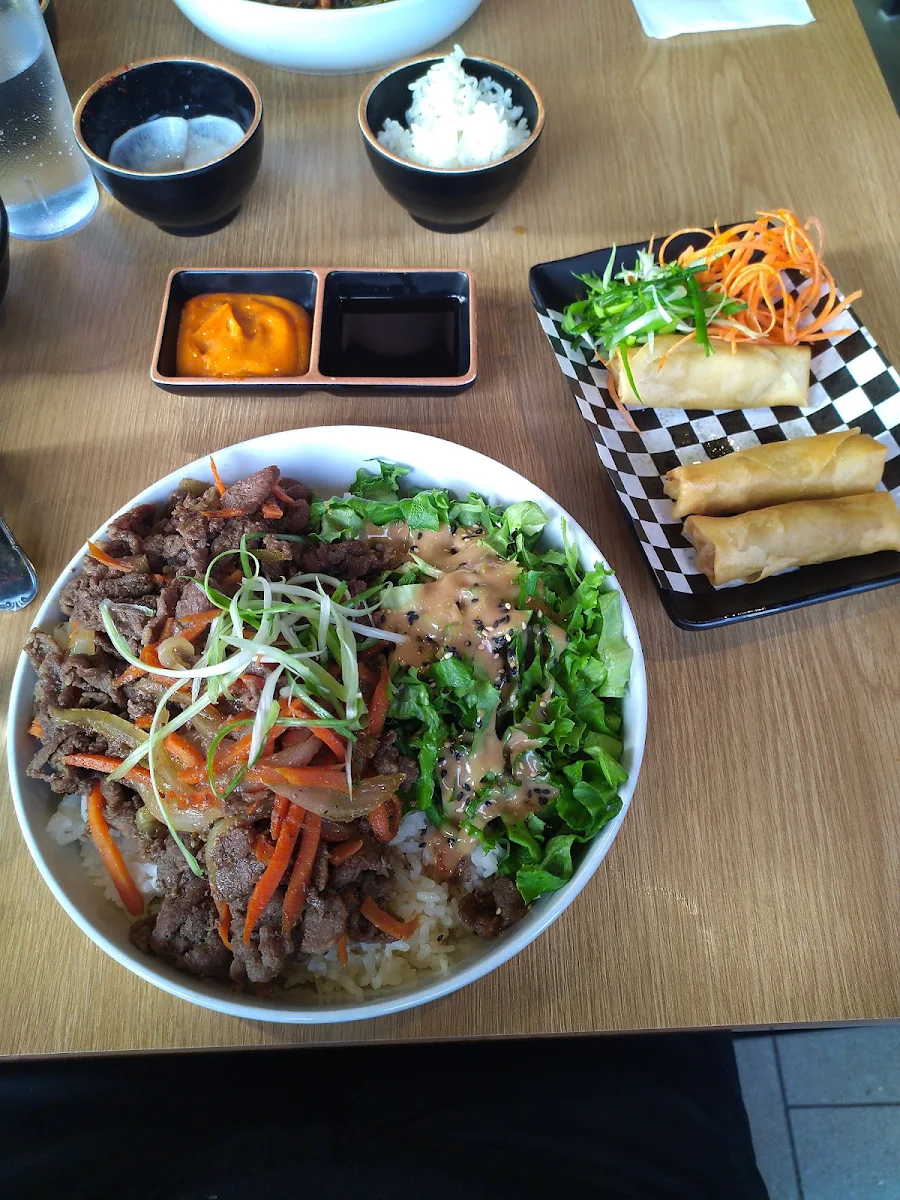 Beef Bulgogi and Spring Rolls