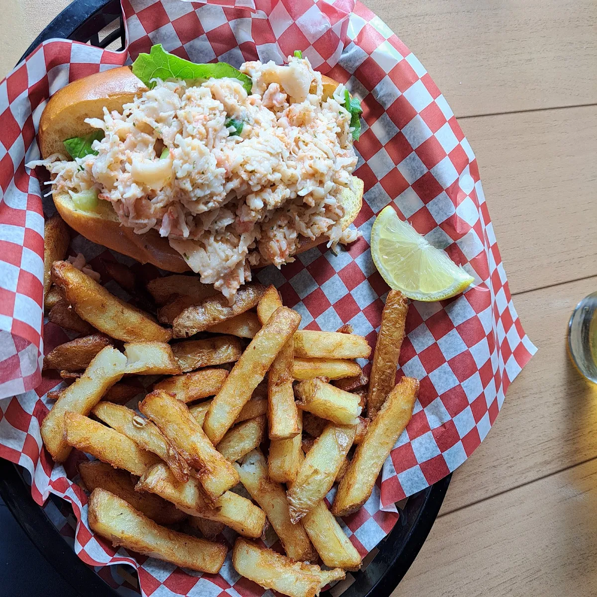 Lobster Roll with a Side of Fries