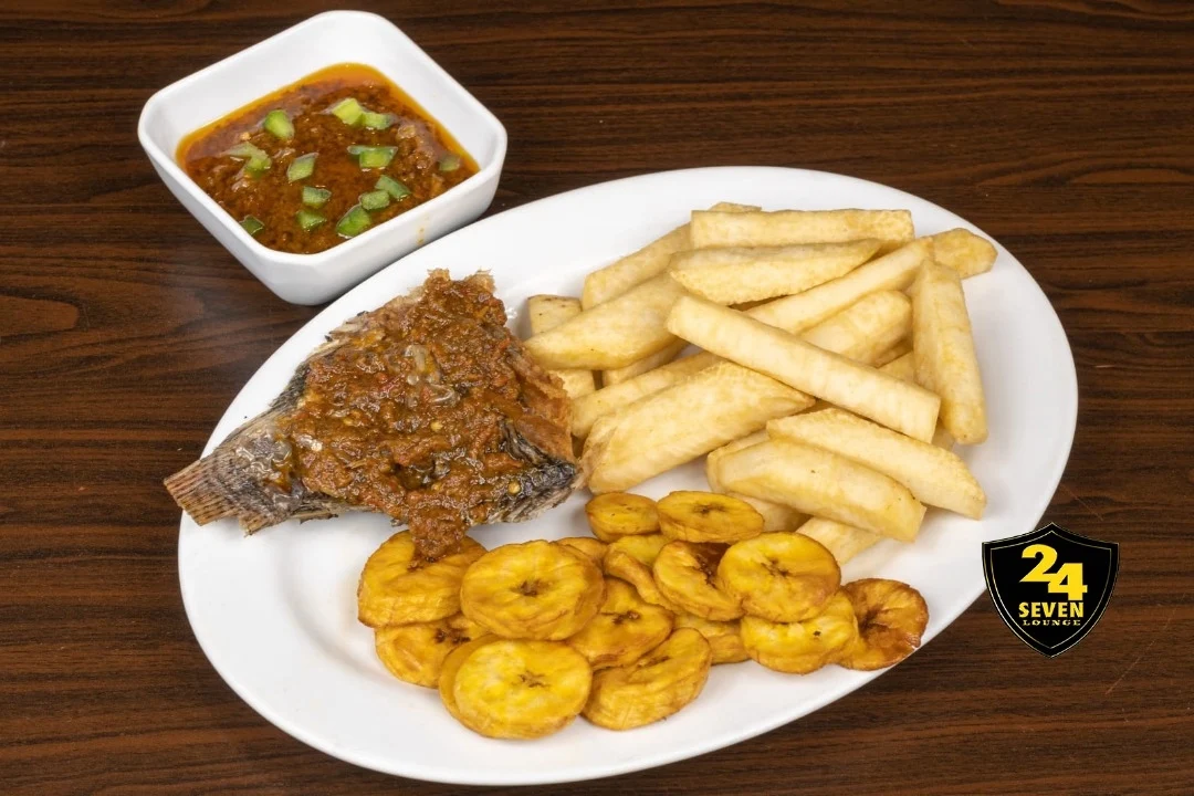 Fried Yam with Fish Sauce & Plantain