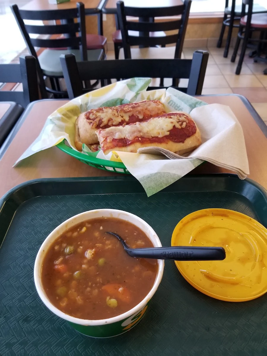 Pizza Sub Foot Long and Barley Soup