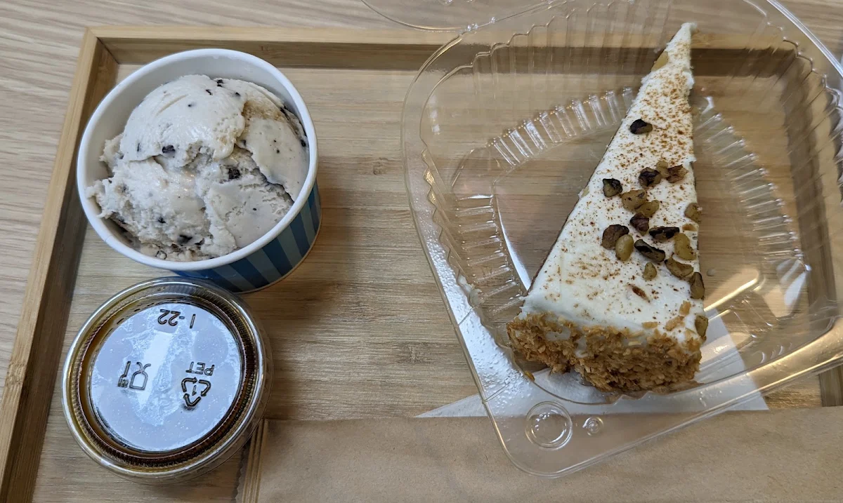 Vegan Carrot Cake with Ice Cream