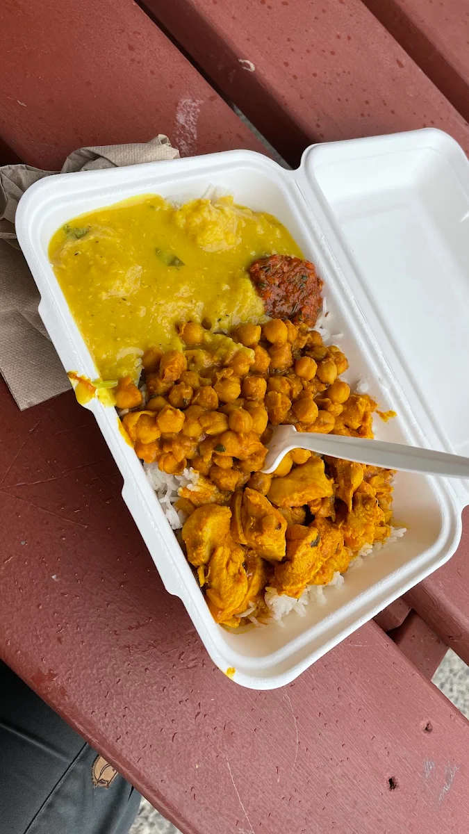 Chicken Curry with Rice and Lentils