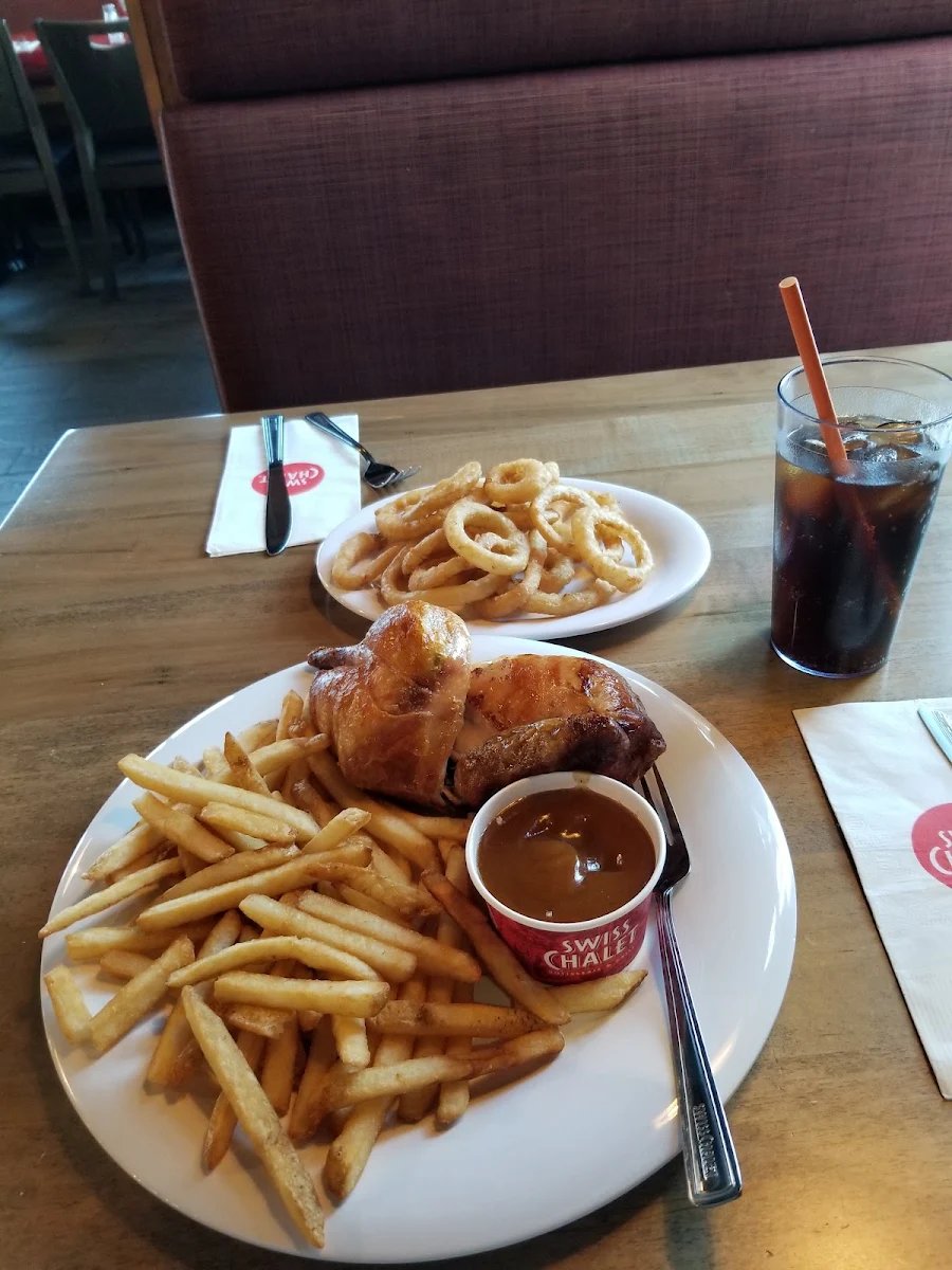 Half Chicken and Onion Rings