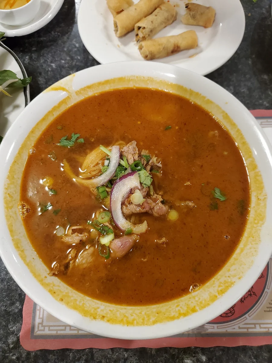 Pho Sate Sate Rice Noodle Soup with Rare Beef
