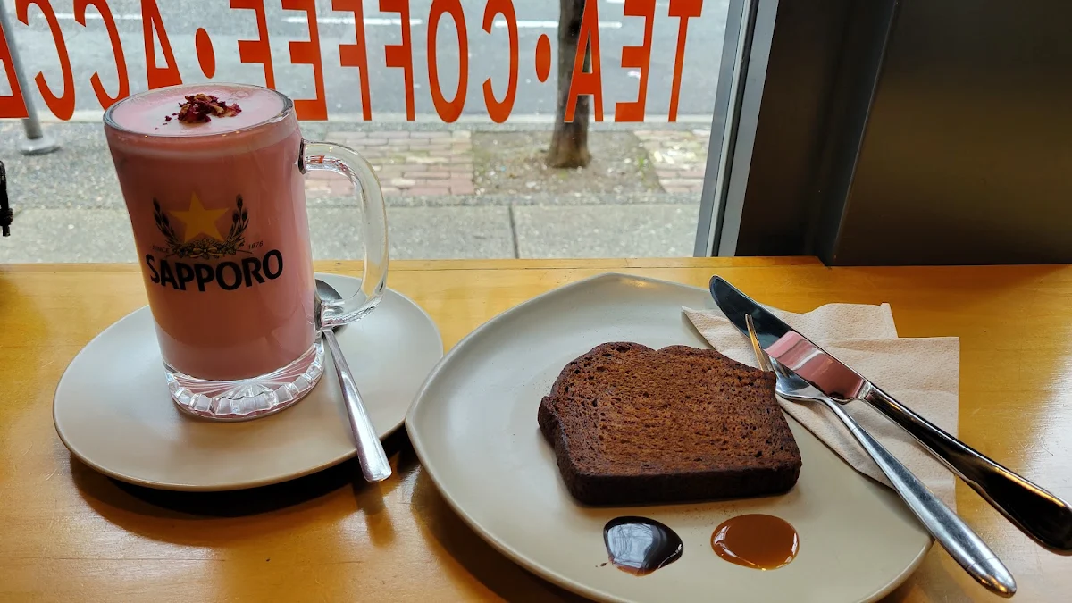 Rose Tea Latte and Banana Loaf