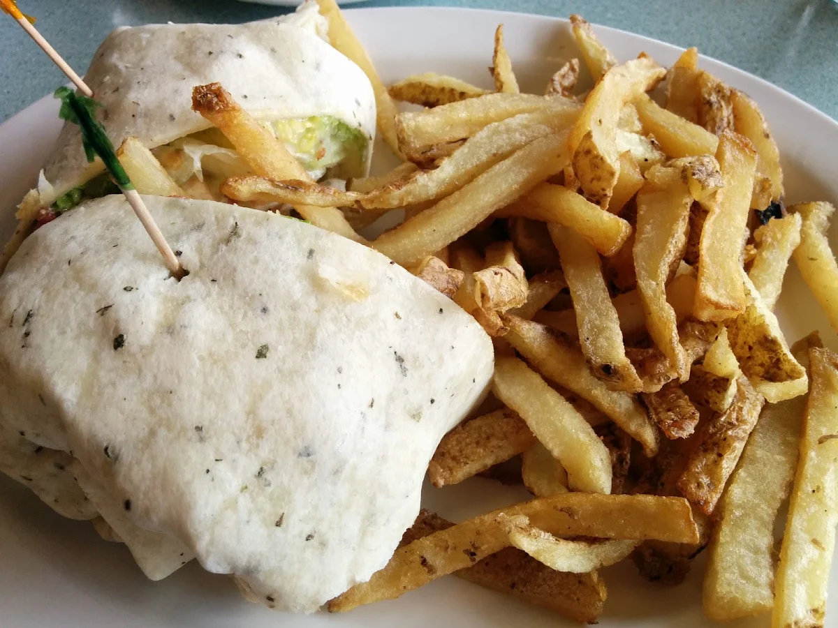 Chicken Caesar Wrap with Fries
