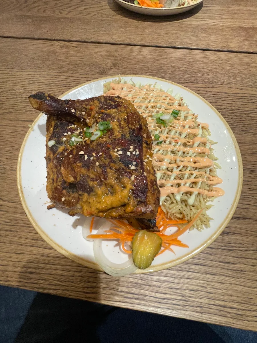 Double Leg Grilled Chicken with Chain Smoker Gold Sauce and Rice Dun Up