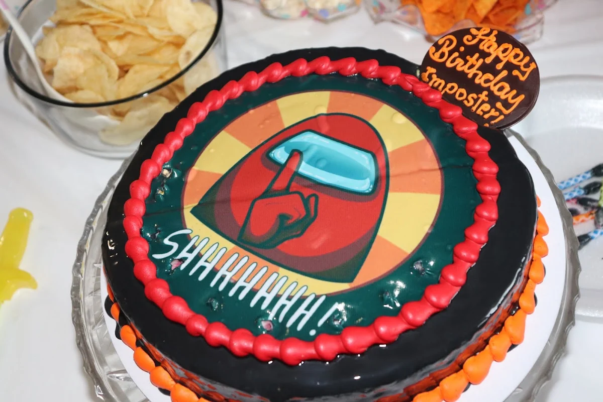 1 2 Rainbow Sherbet and 1 2 Mango Flavored Icecream Cake