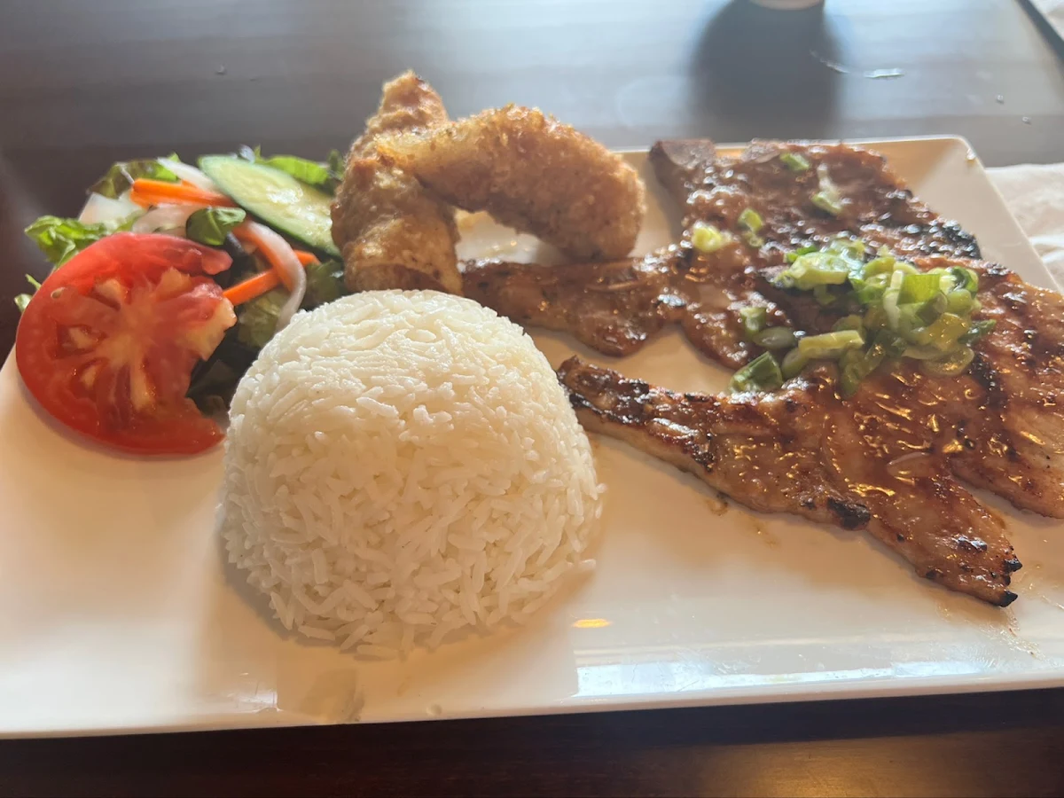 Grilled Pork Chop on Rice