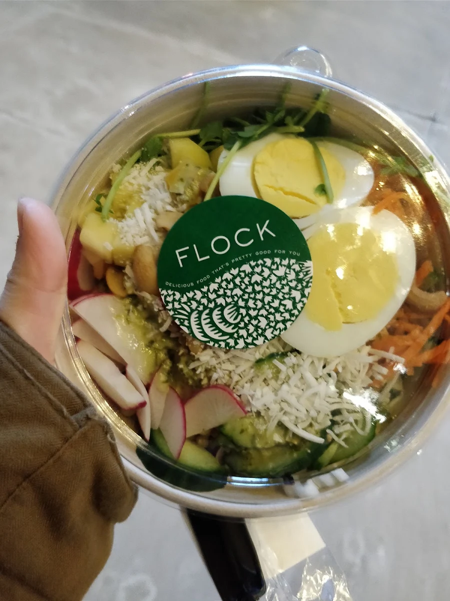 Egg, FLOCK rotisserie + greens