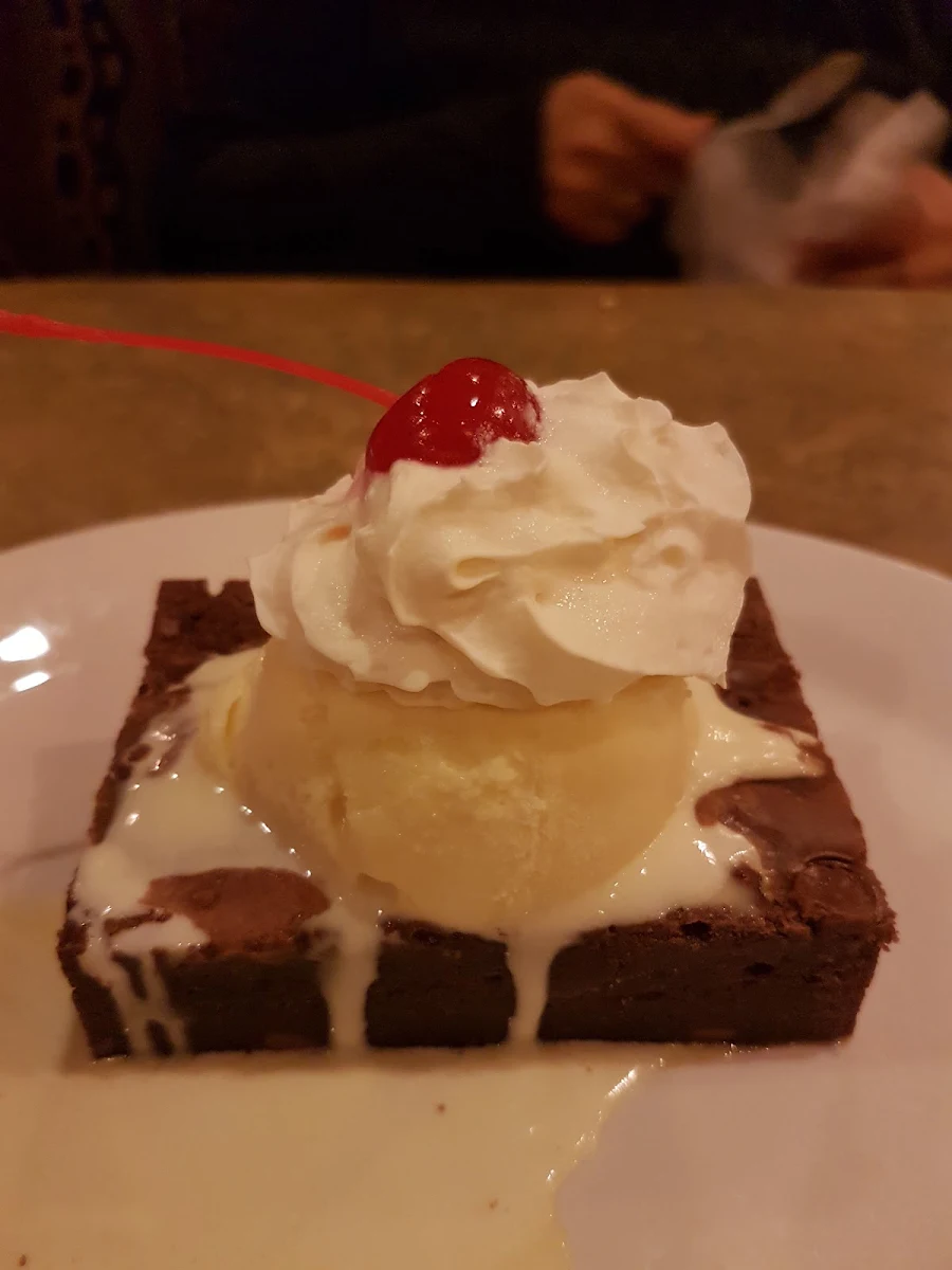 Double Chocolate Brownie with Vanilla Ice Cream