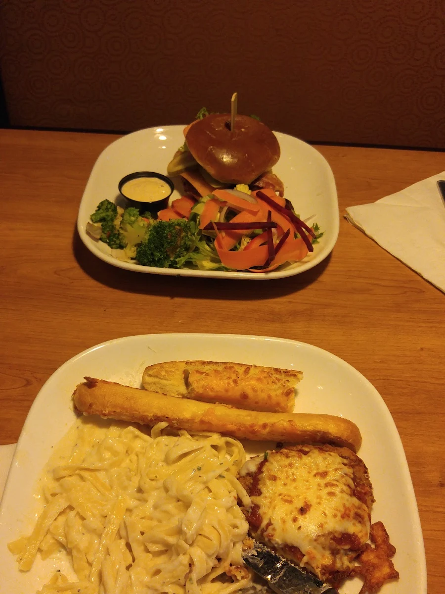Chicken Parm with Alfredo Pasta