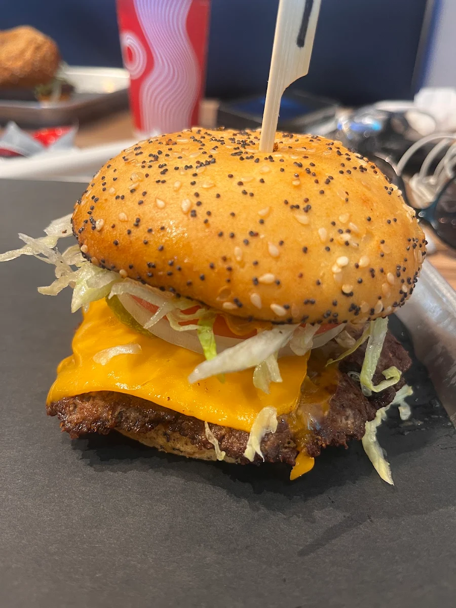 Cheeseburger with a Gluten Free Bun