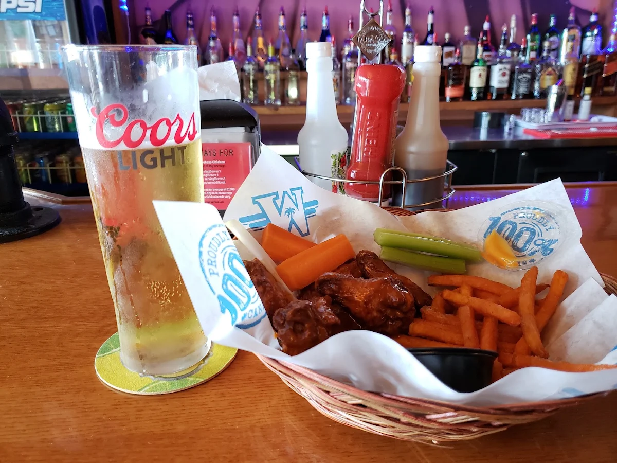 Buffalo Wings and Sweet Potato Fries