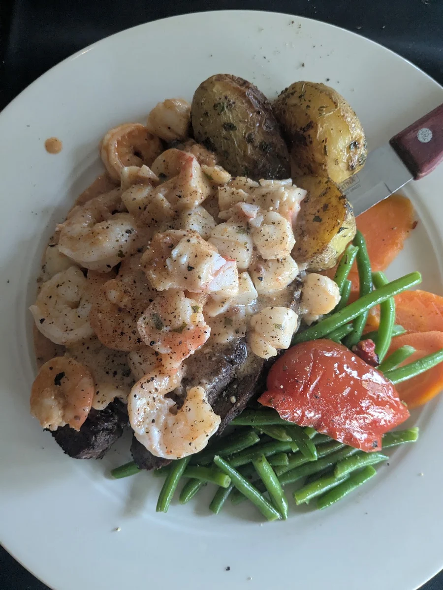 Halibut and Jumbo Shrimp