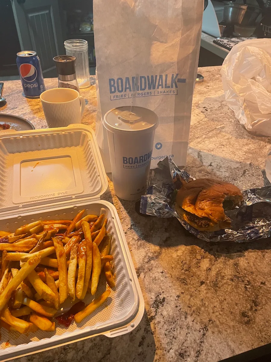 Double Cheeseburger Combo, Boardwalk Burgers - Calgary 32nd Street