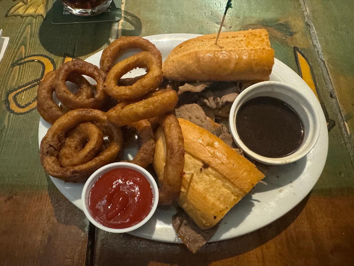 Beef Dip with Onion Rings