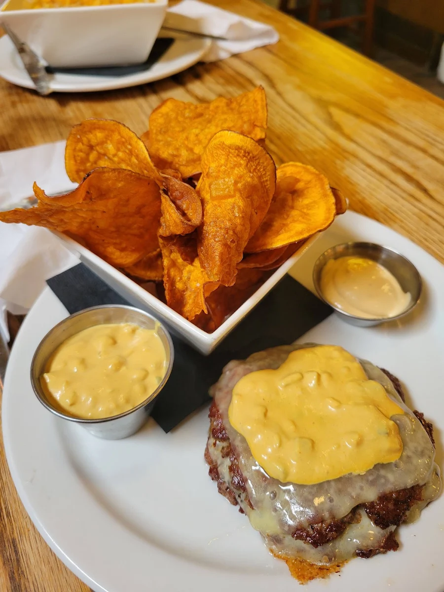 Parkwood Urger and Sweet Potato Chips