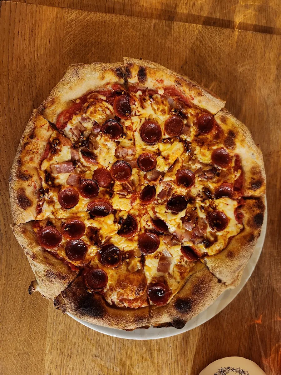 Pepperoni Pizza with Bacon