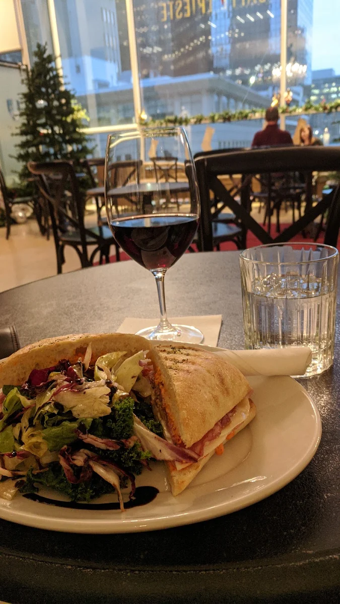 Italiano Salami Sandwich and Glass of Brunello Di Montalcino Red Wine