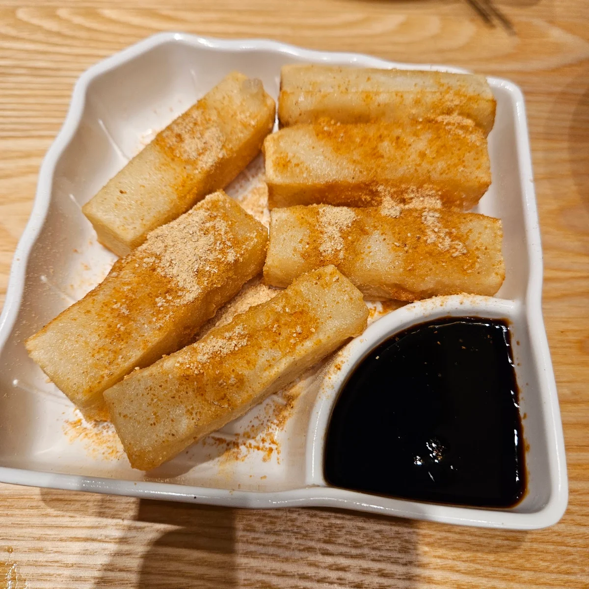 Deep Fried Rice Cake with Brown Sugar Syrup
