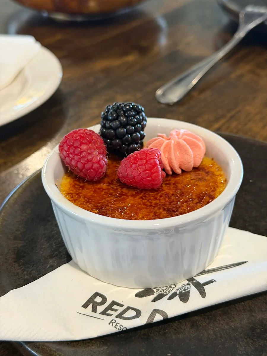 Raspberry & Mascarpone Creme Brulee
