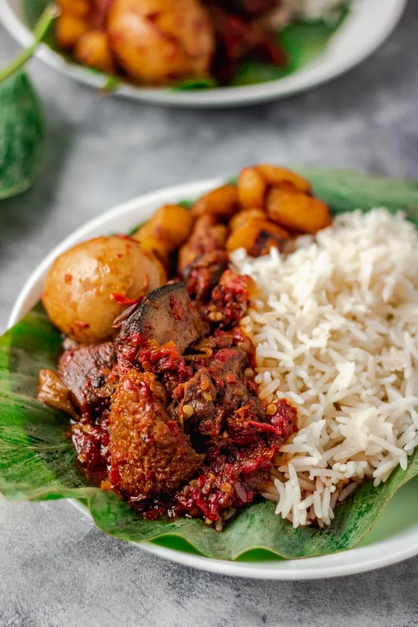 White Rice w Buka Stew