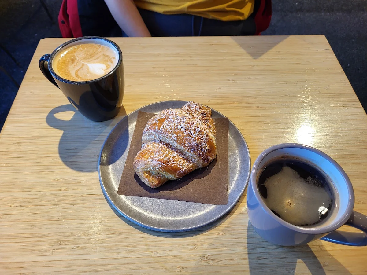 Butter Croissant and Cappuccino Coffee