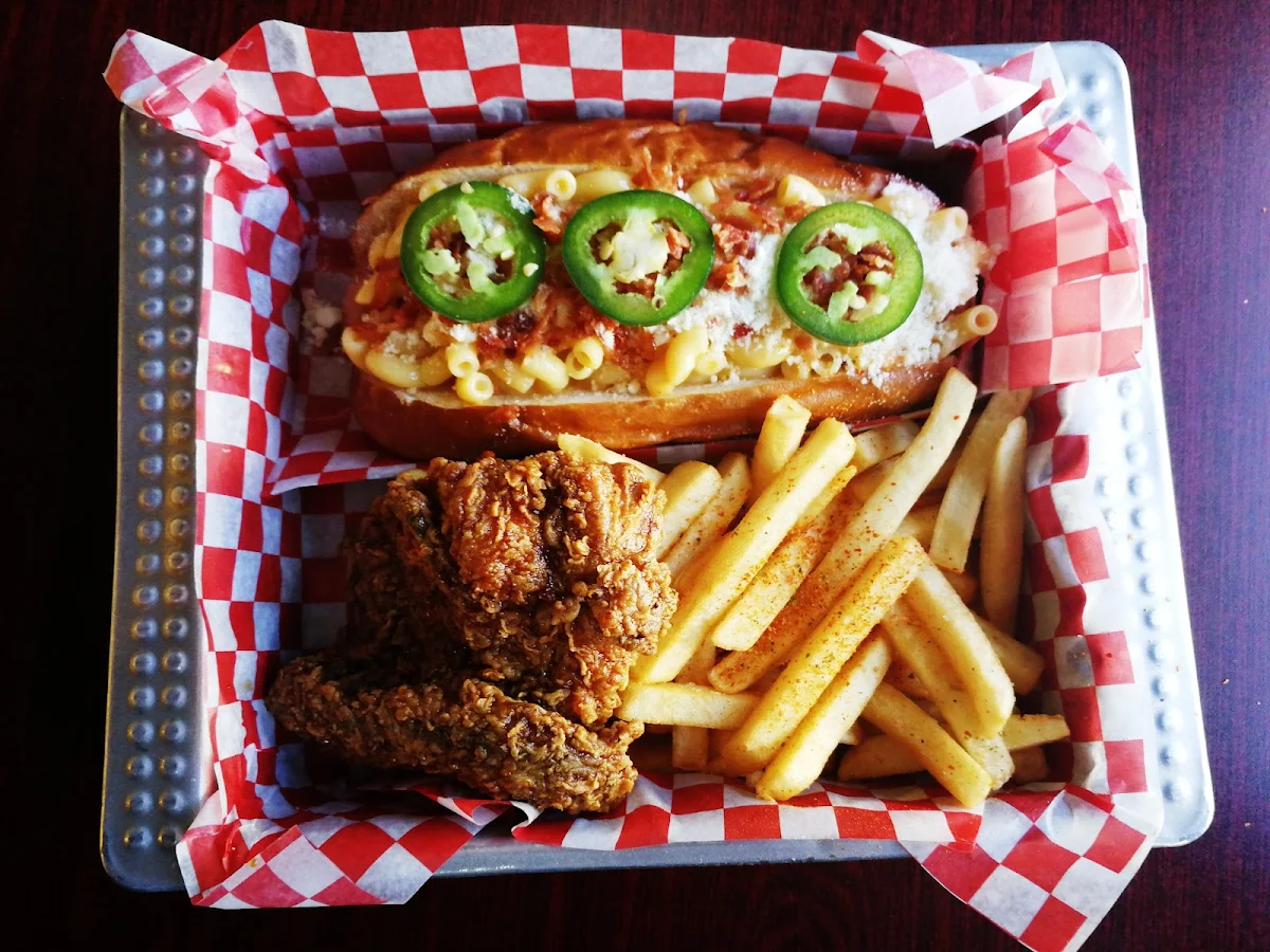 Truffle Mac and Cheese Dog with Fries