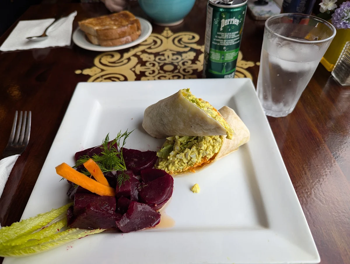 Curried Egg Wrap and Beet Salad