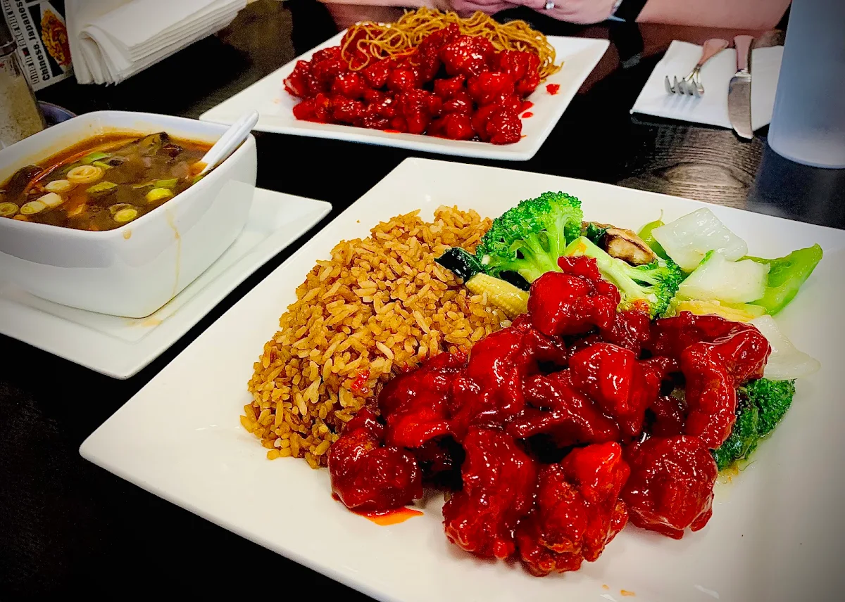 Veg Fried Rice and Sweet Sour Chicken